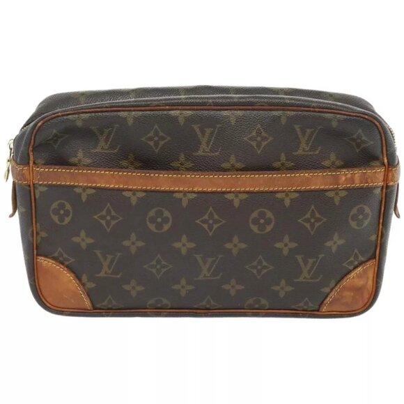 LOUIS VUITTON Monogram Compiegne 28 Clutch Bag M51845 LV Auth - Picture 3 of 15